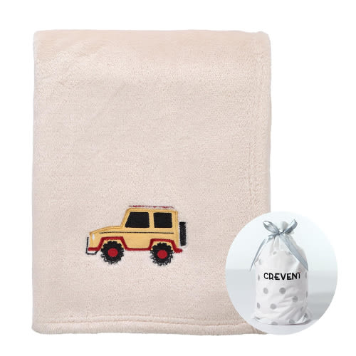 CREVENT 30''X40'' Cute Cozy Fluffy Warm Baby Blanket for Girls Boys Infants Toddlers' Bedding Crib Cot Stroller, Baby Shower Birthday Newborn's Gift - Beige Jeep