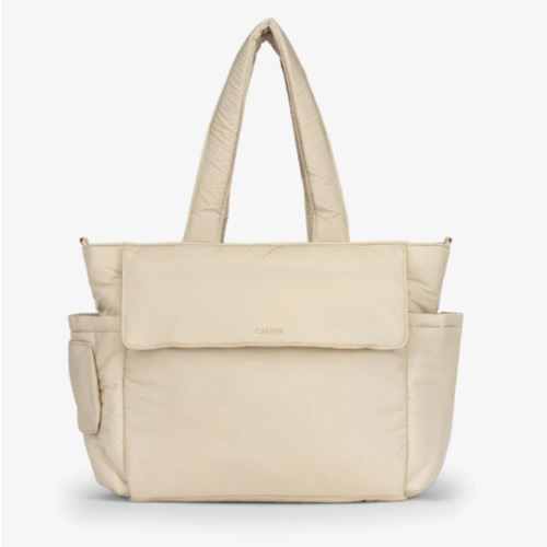 Diaper Tote Bag with Laptop Sleeve in Oatmeal | CALPAK