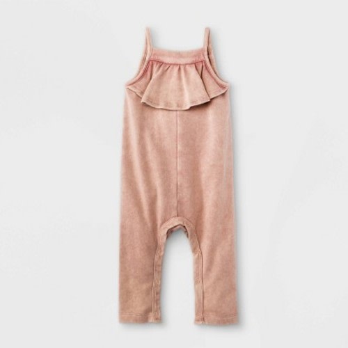 Grayson Mini Baby Girls' Ruffle Front Strappy Romper - Pink