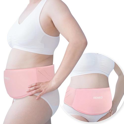 RENEO C Section Ice Pack for Post-Op, C Section Recovery Must Haves, Postpartum Essentials Belly Binder with Hot and Cold Compress Therapy, Soft Gel Protection, Pink