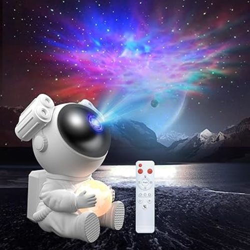 KEWYA-Astronaut Galaxy Projector, 2 in 1 New Version Galaxy Projector with Moon Lamp, Star Projector with Timer and Remote, LED Nebula Night Light for Kids, Adults, Room Decor, Gift