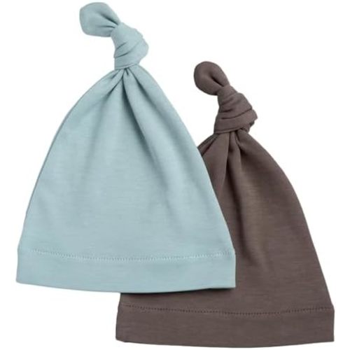Baby Knotted Hat, 100% Organic Pima Cotton Jersey Beanie, Super-Soft Cap for Newborn Infant Boy Girl Unisex