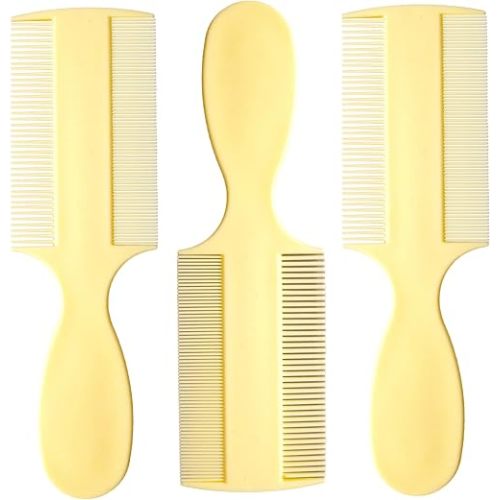 Vakly Fine Tooth Baby Comb [Pack of 3] Double Sided Hair Comb For Babies With Extra Fine Rounded Teeth for Newborn Baby's and Infants and Toddlers with Cradle Cap and Adults with Dandruff and Lice