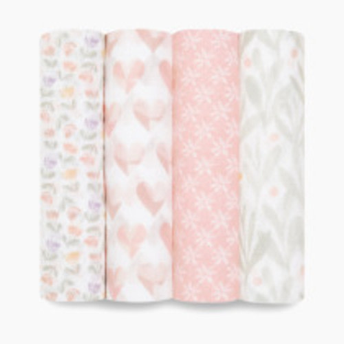 Aden + Anais Essentials Cotton Muslin Swaddles (4 Pack) - Piece Of My Heart