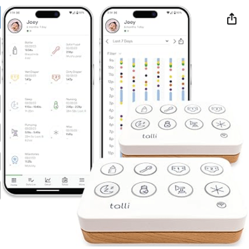 Talli Daily One-Touch Baby Tracker - Baby Monitor to Log Feedings, Diapers, Sleep & More - Electronic Journal Links to Mobile App for Real-Time Baby Monitoring & Tracking - Alexa