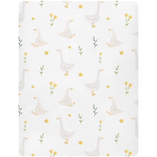 Burbuja Goose Bird Twig Crib Sheet for Boys Girls, Fitted Crib Sheet 28 x 52 in for Standard Crib & Toddler Bed Mattresses, Soft & Breathable