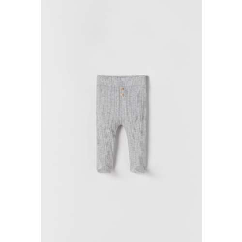 ZARA Ribbed Open Knit Footed Leggings