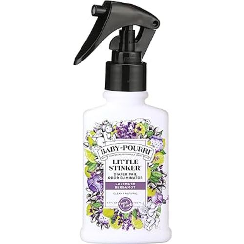 Baby-Pourri Little Stinker Diaper Pail Odor Freshener Spray, 3.4 Fl Oz - Lavender, Bergamot, Eucalyptus and Vanilla