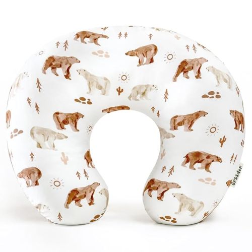 GRSSDER Nursing Pillow Cover Stretchy Minky Removable Nursing Covers for Breastfeeding Pillows, Ultra Soft Comfortable Slipcover for Boy and Girls, Sunny Bear