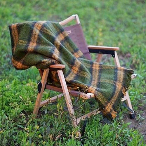ZonLi Green Plaid Throw Blanket, 50'' x 60'' Decorative Vintage Blankets with Tassel for Couch, Bed, Sofa, Chair, Outdoor, Cozy Warm Christmas Farmhouse