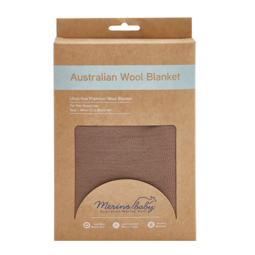 Merino Baby Merino Blanket- Brown Marle