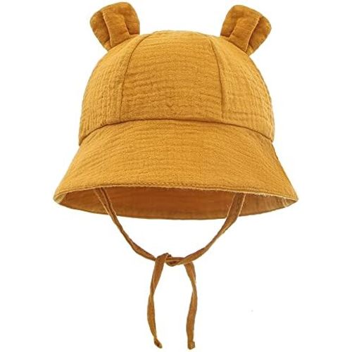 Nishine Adjustable Baby Sun Hat Cap Toddler Cartoon Ears Bucket Bonnet Hat Beach Summer Hats Fisherman Cap for Baby Girl Boy