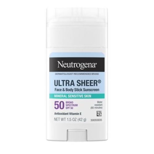 Neutrogena Mineral Ultra Sheer Face And Body Sunscreen Stick - Spf 50 - 1.5oz