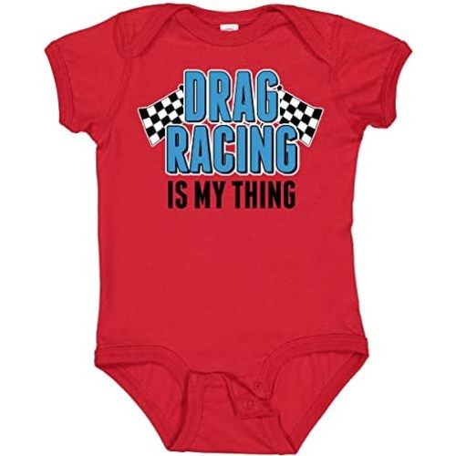 inktastic Drag Racing Is My Thing with Flags Baby Bodysuit