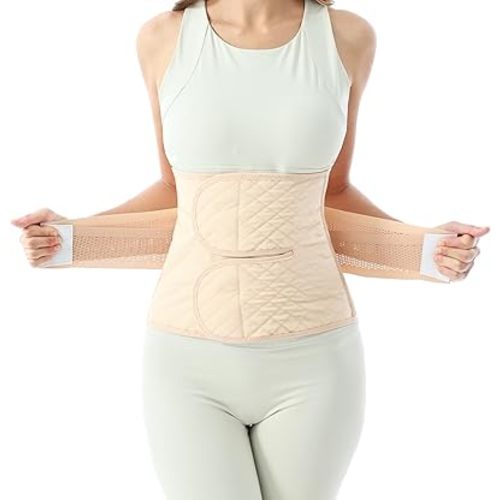 Postpartum Belly Band for Women: Abdominal Binder Post Surgery Compression Belt - Post Partum Waist Binder C Section Recovery Wrap