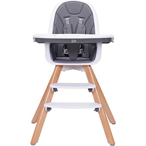 Baby High Chair with Double Removable Tray for Baby/Infants/Toddlers, 3-in-1 Wooden High Chair/Booster/Chair | Grows with Your Child | Adjustable Legs | Modern Wood Design | Easy to Assemble