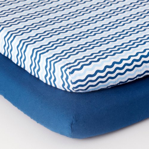 Parent's Choice 100% Cotton Playard Sheets, 2pk, Blue