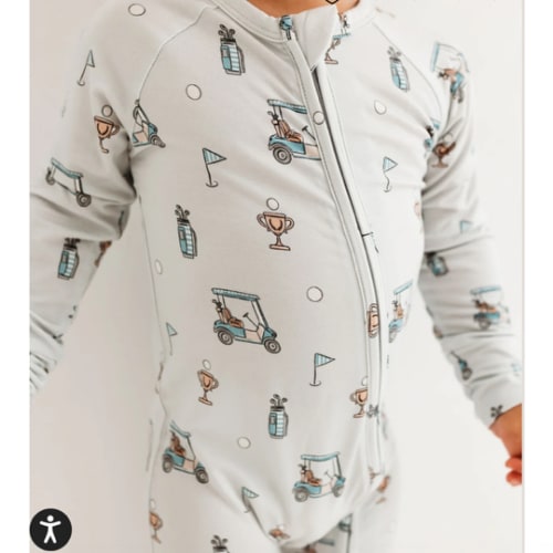 Blue Golf Zipper Romper PRE-ORDER shipping 8/11 - 8/15 – In my Jammers