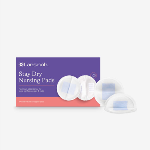 Lansinoh Stay Dry Disposable Nursing Pads, Soft and Super Absorbent Breast Pads, Breastfeeding Essentials for Moms, 100 Count