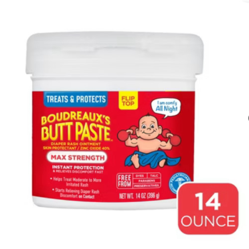 Boudreaux's Butt Paste Baby Diaper Rash Cream Maximum Strength - 14oz