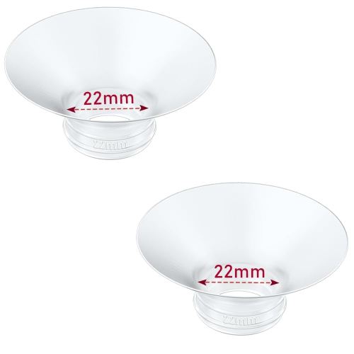 Flange Insert 2PCS 22mm Compatible with Momcozy M9/M6/M5/S12 Pro/V1 Pro/V2 pro, Spectra/Medela/Elvie/NCVI/TSRETE/eufy/Lansinoh/Paruu/MomMed Breast Pump 24mm Shields/Flanges (2pcs-22mm)