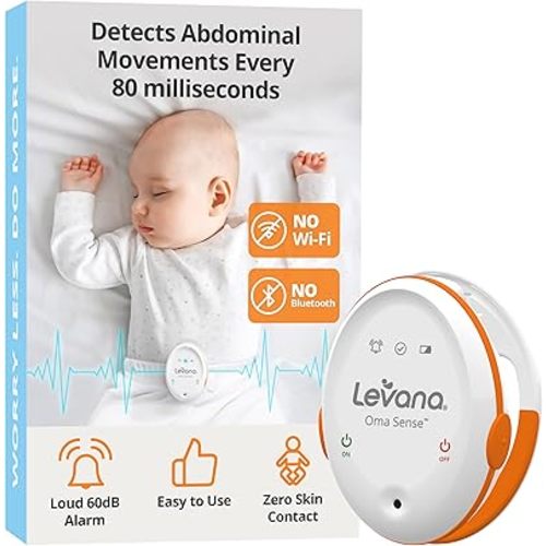 Levana Oma Sense Portable Baby Breathing Movement Monitor with Vibrations and Audible Alerts Designed to Stimulate Baby and Alert Parents