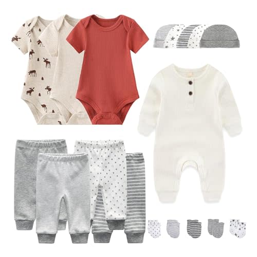 JELYLOVE Unisex Baby boy girls' clothes & Accessories Newborn Outfits Set 18 Pieces Layette Set