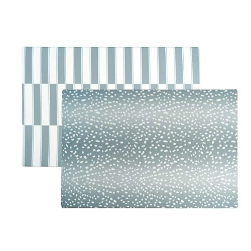 Baby Play Mat | One-Piece Reversible Foam Floor Mat | Large | Eco-Friendly | Extra Soft | Non-Toxic | Baby | Toddlers | Kids (Antelope + Stripe, Blue)