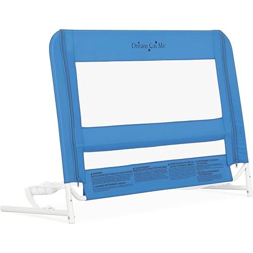 Lightweight Mesh Security Adjustable Bed Rail for Toddler, Breathable Mesh Fabric, Suitable for All Types Of Beds, Reinforced Anchor System Bed Guard Rail, Blue