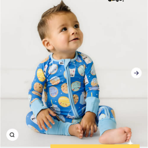 Blue Cookies & Milk Zippy - Little Sleepies