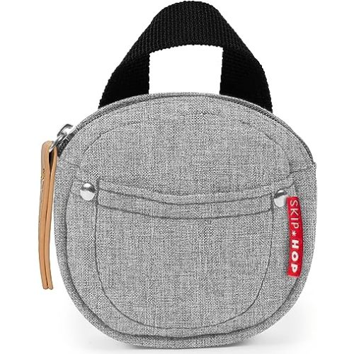 Skip Hop Pacifier Holder, Grab & Go, Grey Melange