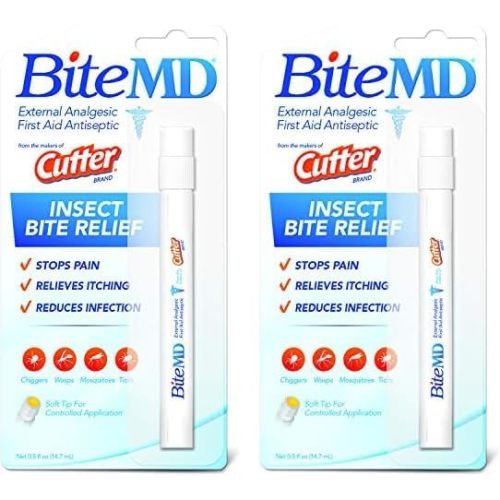 Cutter BiteMD Insect Bite Relief Stick, Analgesic and Antiseptic 0.5 Fl Oz (Pack of 2)
