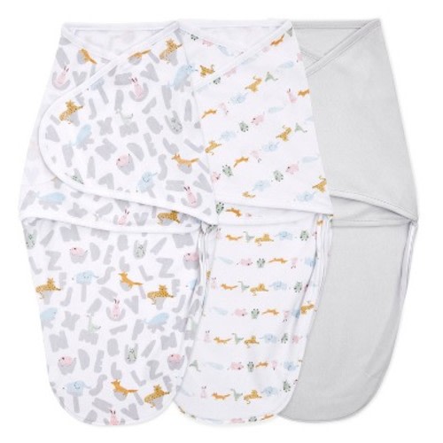 aden + anais Essentials Easy Swaddle Wrap - 3pk, Color: Alphabet Animals, Size: 0-3 Months