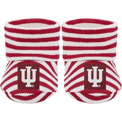 Creative Knitwear College Baby Striped Bootie Sock - Team Logo, Multiple Colors, Unisex (Newborn - 6 Months)