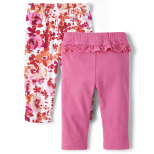 Baby Girls Floral Ruffle Pants 2-Pack