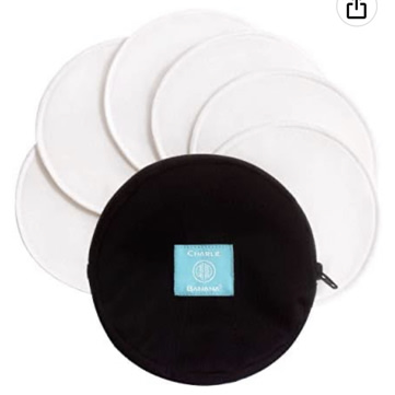 Charlie Banana Reusable and Washable Cotton and Fleece Nursing Pads, Maximum Absorbency, 6-Pack