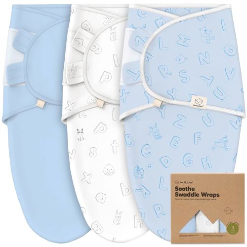 3-Pack Organic Baby Swaddle Sleep Sacks - Swaddles for Newborns, Infant 0-3 Months, Baby Girls, Boys, Soft & Snug Newborn Sleep Sack, Nursery Swaddling Blankets (ABC Land Cloud)