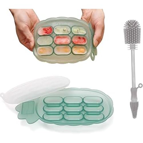 haakaa Silicone Nibble Freezer Tray & Silicone Cleaning Brush Kit