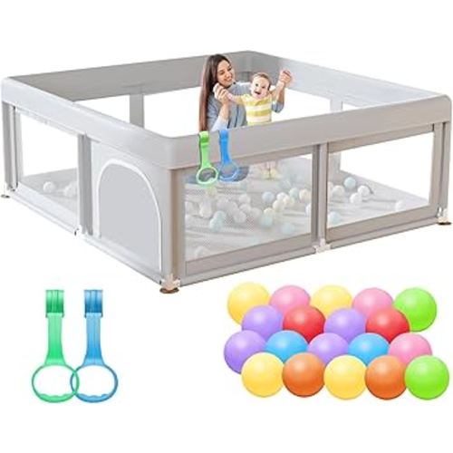 50 x 50 inch Baby Playpen with Ocean Balls Small Playpen for Babies and Toddlers Baby Fence Playards