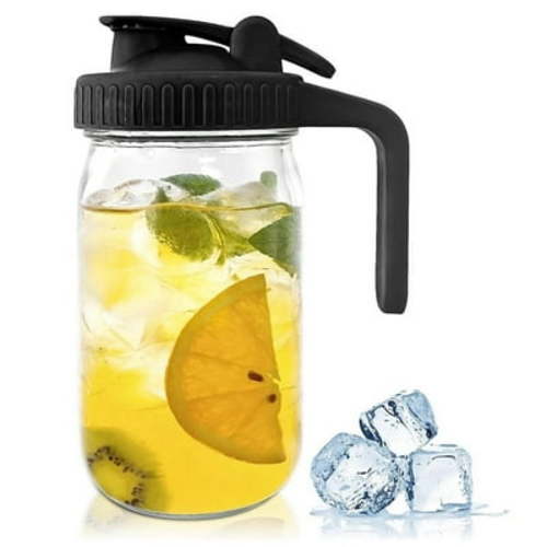 32Oz Jar Pour Spout Lid -Glass Pitcher with ,Breast Milk Pitcher,Seal for Juice,Milk,Coffee,Tea,Lemonade,Drink