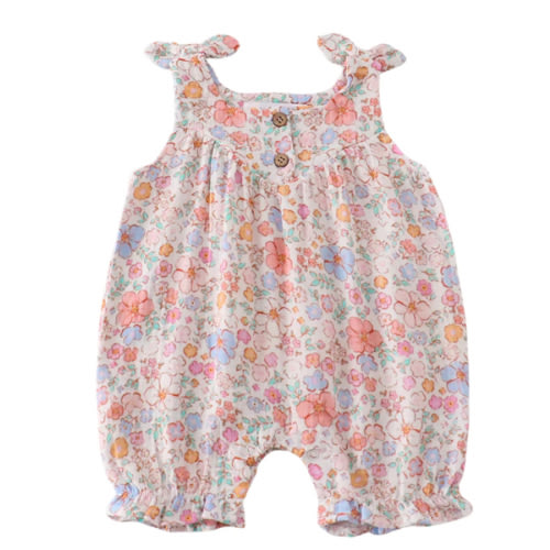 Pink Floral Muslin Romper – Little Josie's 6 months