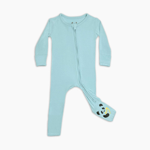 BellaBu Bear Solid Bamboo Convertible Footie - Sea Glass Green, 6-9 Months