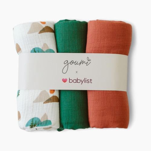 Goumi Kids x Babylist Muslin Swaddle Set (3 Pack) - Sunset Peak