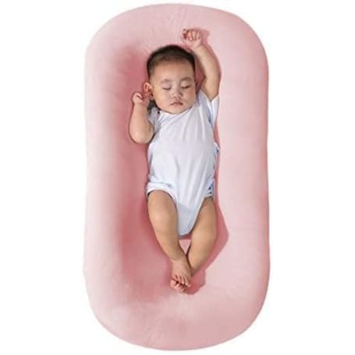 Baby Lounge Pillow for Newborn 0-24 Months, Newborn Lounger Nest Sleeping for Baby in Bed, Infants Lounger for Boys & Girls (Pink, 29.5*19.3in)