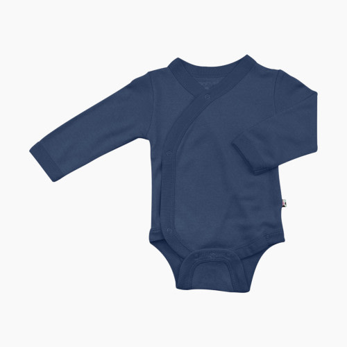 Babysoy Solid Wrap Bodysuit - Indigo, 0-3 Months