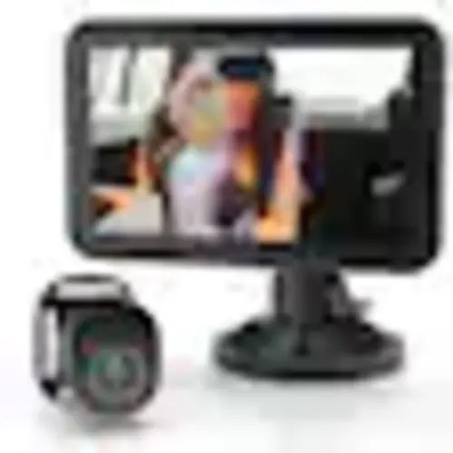 Rexing - BC500 In-Car Baby Cam with Monitor – HD 1080p & Infrared Night Vision - Black