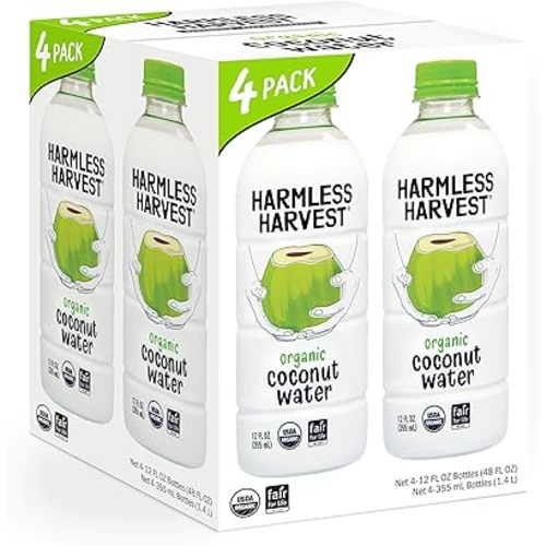 Harmless Harvest Organic Coconut Water, Original, 12 Fl Oz (Pack of 4)