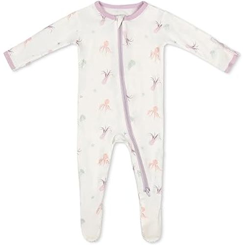 Soft Baby Bamboo Viscose Footie Pajamas, Zipper Closure, 0-24 Months