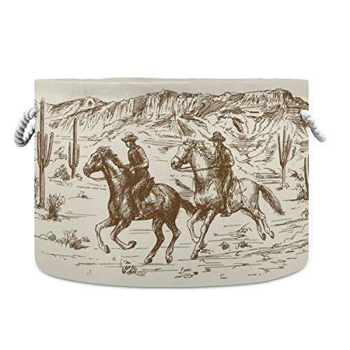 Cotton Rope Basket Western Desert Cowboy Baby Laundry Basket For Blankets Toys S
