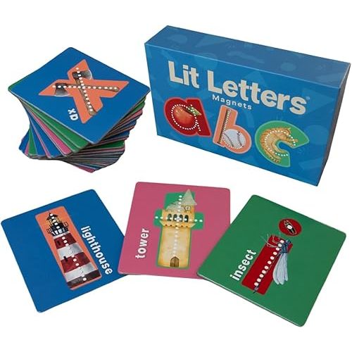 Lit Letters Magnets for Preschoolers Official Lit to Lead Product | Learn Letter Sounds up to 2X Faster | Alphabet Fridge Magnets | Embedded Pictograph Mnemonic